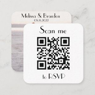 Scan me to RSVP Wedding QR Code Response Square Business Card