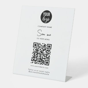 Scan Me To View Menu Order QR Code  Pedestal Sign