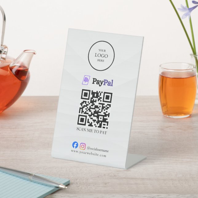 Scan Pay QR Code Business Table Tent Sign (In SItu)