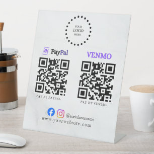 Scan Pay QR Code Business Table Tent Sign