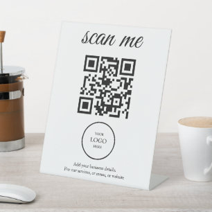 Scan Pay QR Code Business Table Tent Sign