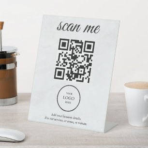 Scan Pay QR Code Business Table Tent Sign