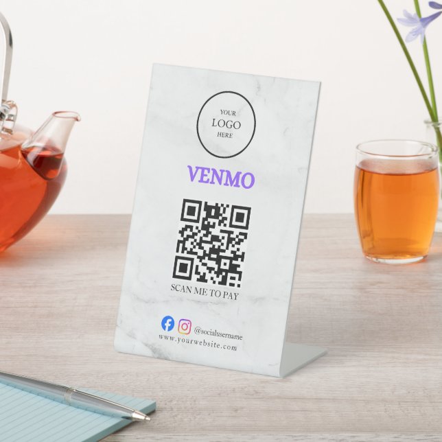Scan Pay QR Code Business Table Tent Sign (In SItu)