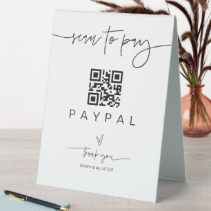 Scan Pay QR Code Sign Wedding Bar Valet Business