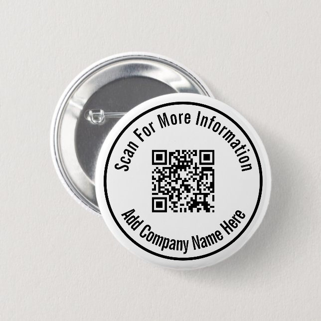 Scan QR Code Add Company Name Here Template 6 Cm Round Badge (Front & Back)