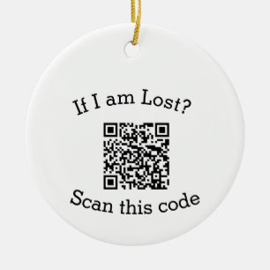 Scan QR code lost found me code pet Ceramic Ornament