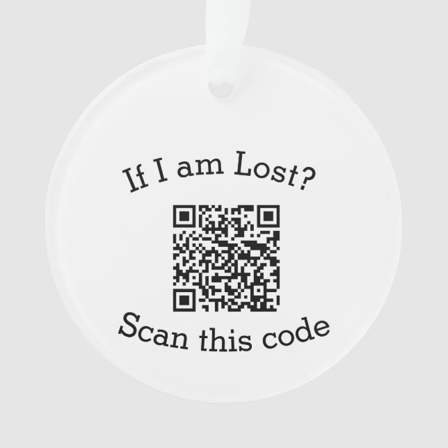 Scan QR code lost found me code pet  Ornament (Front)
