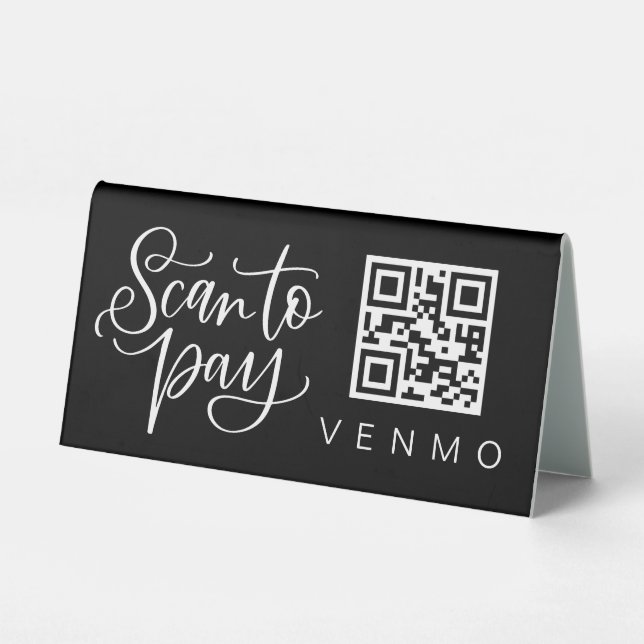 Scan QR Code Mobile Cashless Business Payment Sign (Back)
