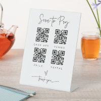 Scan QR Code Sign Wedding Bar Valet Business G400