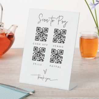 Scan QR Code Sign Wedding Bar Valet Business G400