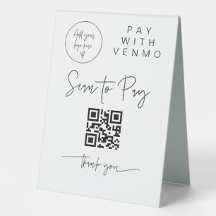 Scan QR Code Sign Wedding Bar Valet Business G400