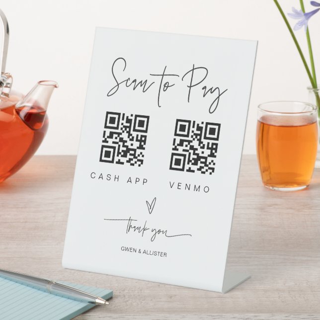 Scan QR Code Sign Wedding Bar Valet Business G400 (In SItu)