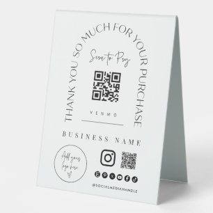 Scan QR Code Table Tent Mobile Payment Sign