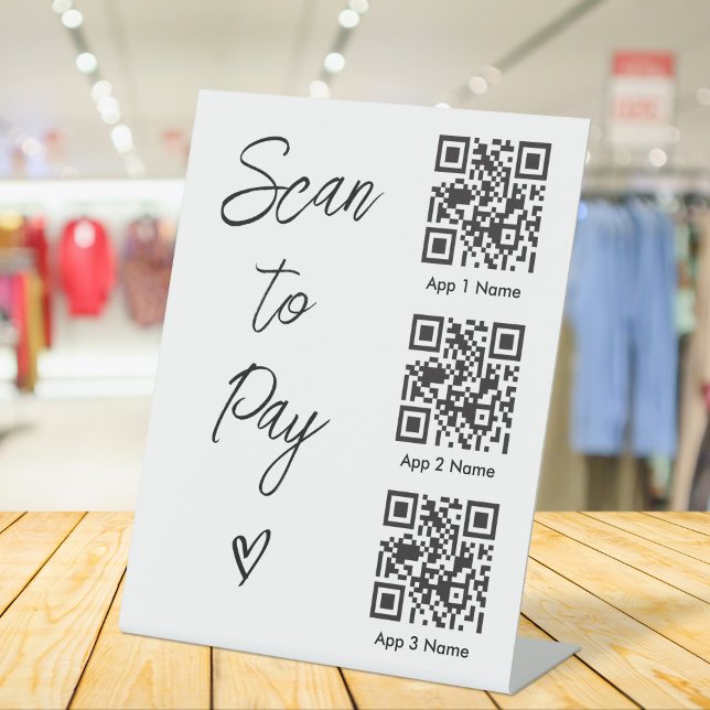 Scan QR Code to Pay For Business Digital Payment Pedestal Sign (Creator Uploaded)