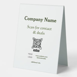 scan QR for contact & deals business name website 