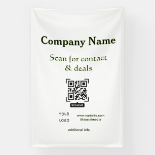 scan QR for contact & deals business name website  Banner