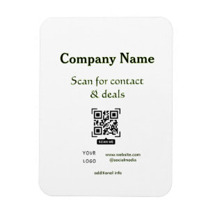 scan QR for contact & deals business name website  Magnet