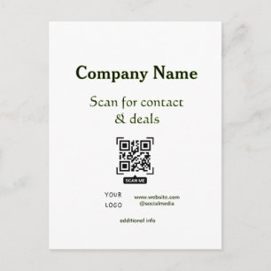 scan QR for contact & deals business name website Postcard