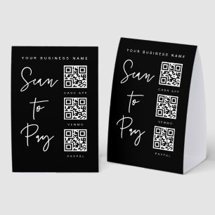 Scan QR Sign Tent Sign Business Table Checkout