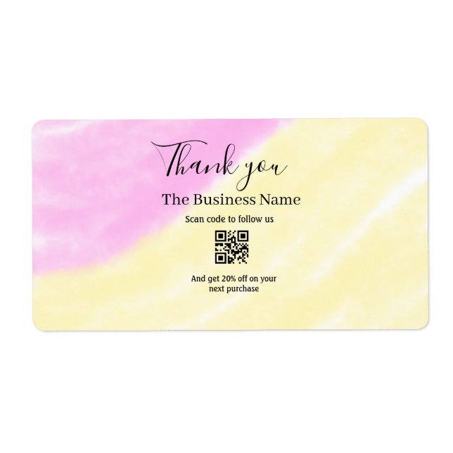 Scan QR to follow us thank you discount code pink  (Front)