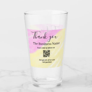 Scan QR to follow us thank you discount code pink Glass