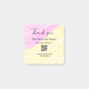 Scan QR to follow us thank you discount code pink Post-it Notes