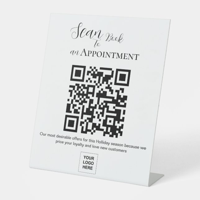 Scan to BOOK an appointment QR code Pedestal Sign (Front)