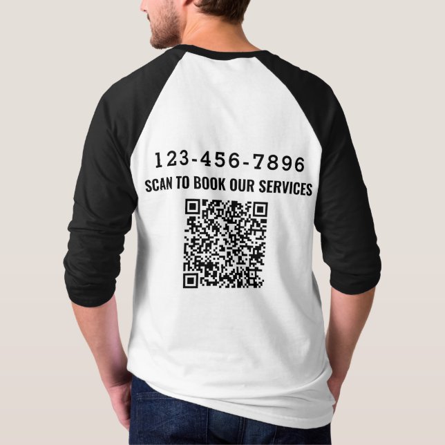 Scan to book Business Logo Corporate T-Shirt (Back)