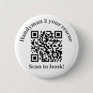 Scan to book Handyman QR code 6 Cm Round Badge