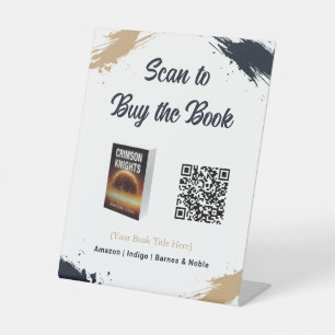 Scan to Buy Book Author QR Code Signing Pedestal Sign