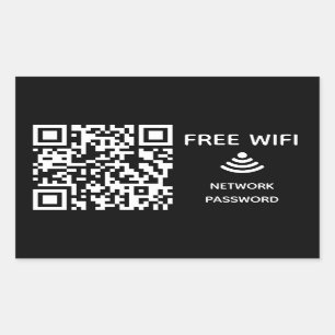 Scan to connect Free Wifi Business qr code sign in Rectangular Sticker