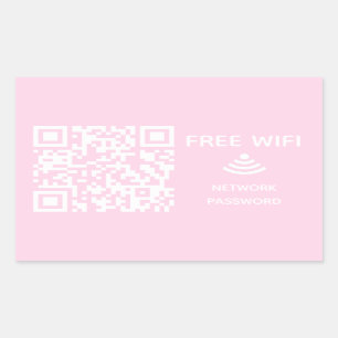 Scan to connect Free Wifi Business qr code sign in Rectangular Sticker