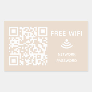 Scan to connect Free Wifi Business qr code sign in Rectangular Sticker