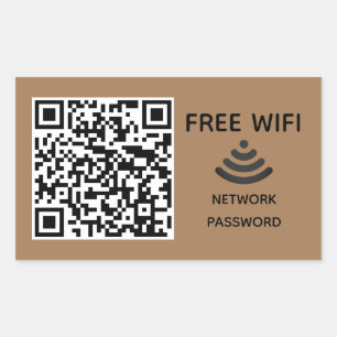 Scan to connect Free Wifi Business qr code sign in Rectangular Sticker