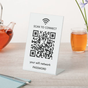 Scan to connect Guest Wifi Network qr code Pedestal Sign