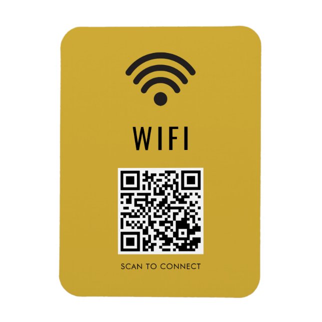 Scan to Connect M Gold WiFi Magnet with QR Code (Vertical)