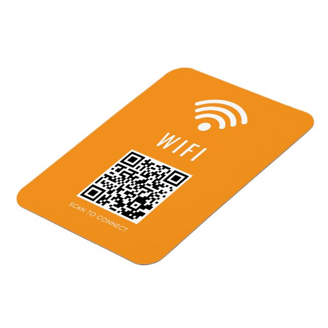 Scan to Connect Orange WiFi Magnet with QR Code (Left Side)