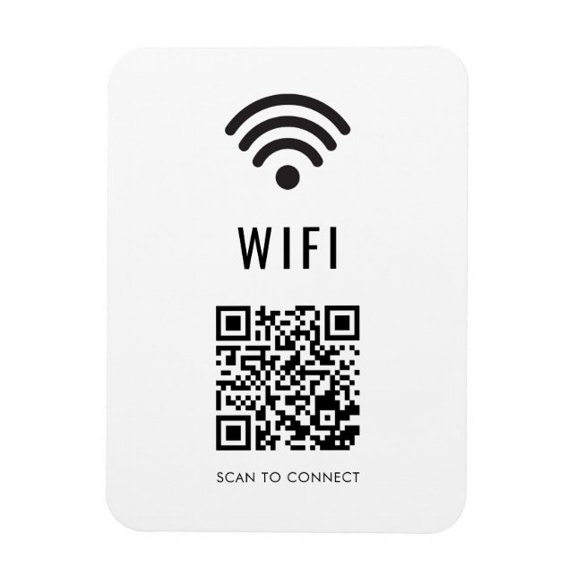 Scan to Connect WiFi Magnet with QR Code Design (Vertical)