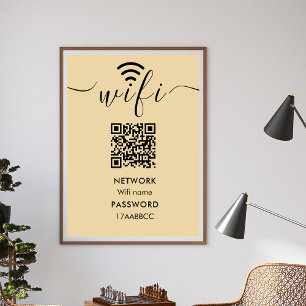 Scan to Connect Wifi Network QR Code Minimalist Poster