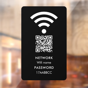 Scan to Connect Wifi Network QR Code Modern Black