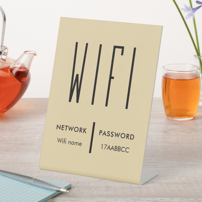 Scan to Connect Wifi Network QR Code Wifi Password Pedestal Sign (In SItu)