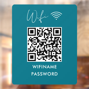 Scan To Connect Wifi Qr Code Password Modern Blue