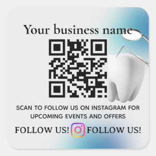 Scan to Follow QR Code Sign   Instagram Follow  Square Sticker