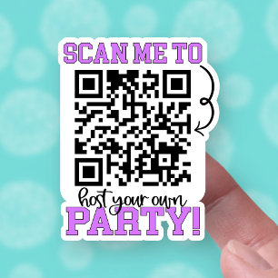 Scan to Host a Party Purple QR Code Small Business