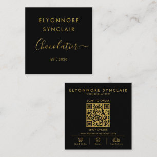Scan To Order Qr Code Square Business Card