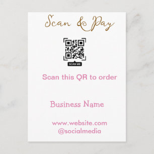 Scan to order scan QR code add website email Postcard