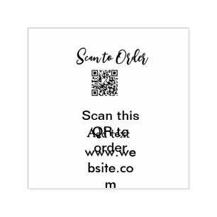 Scan to order scan QR code add website email  Self-inking Stamp