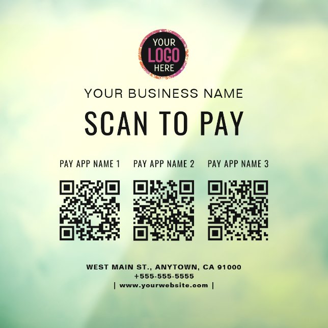 Scan to Pay 3 QR Codes Business Logo  (Sheet 3)