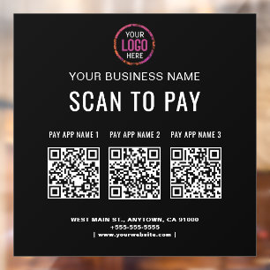 Scan to Pay 3 QR Codes Business Logo 