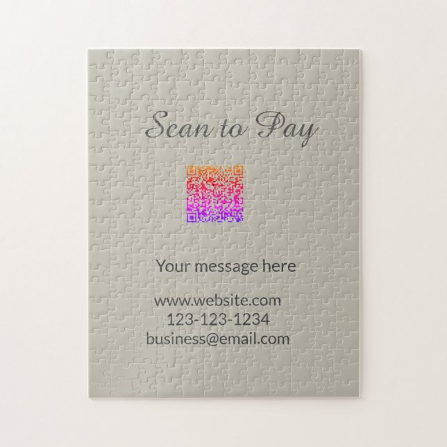 scan to pay Add QR logo website email business sho Jigsaw Puzzle (Vertical)